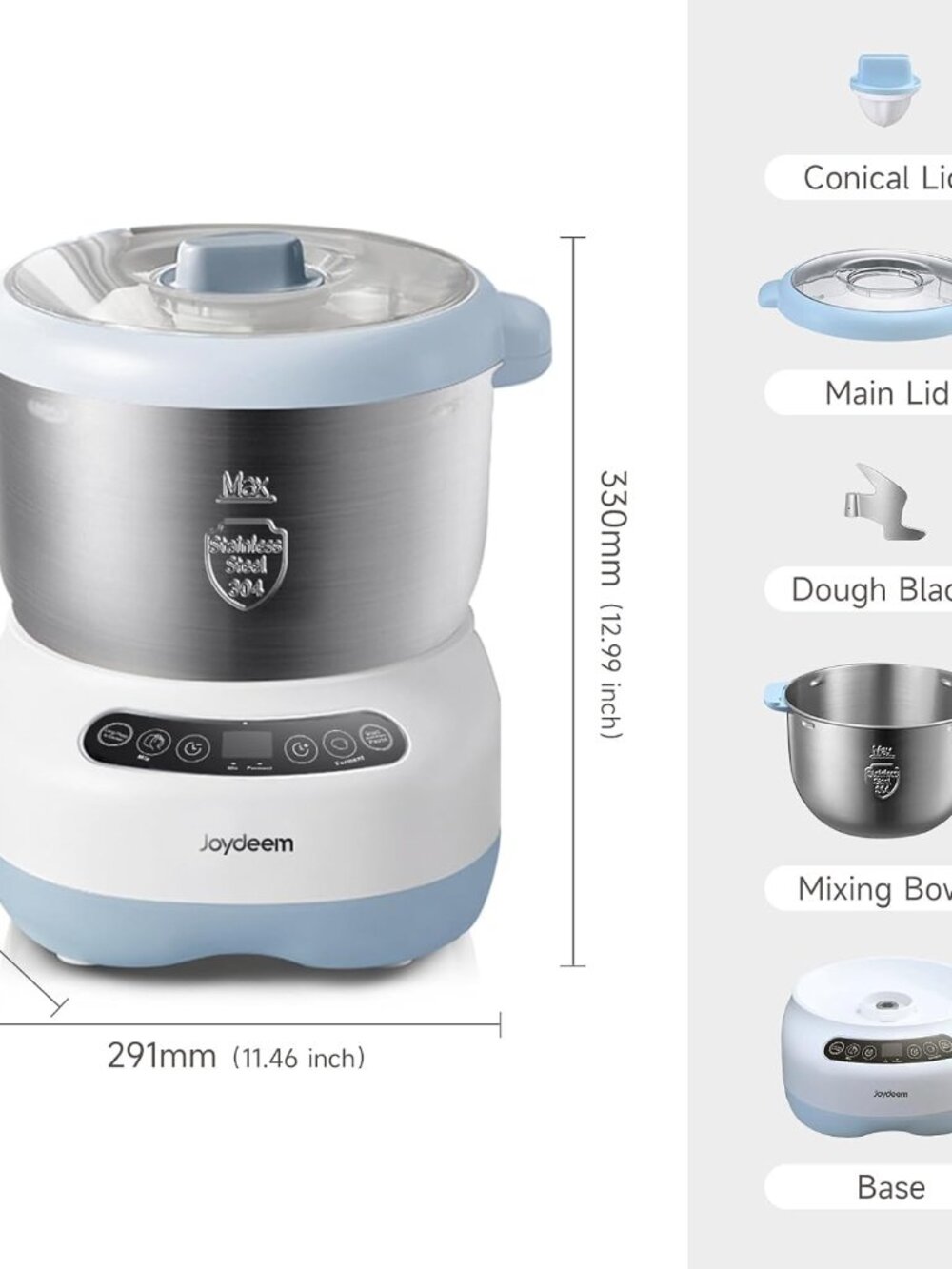 Joydeem Electric Dough Maker with Ferment Function, Microcomputer Timing